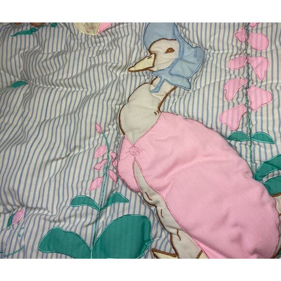 Vintage Quiltex Beatrix Potter Peter Rabbit Duck Baby Blanket Crib Comforter - Picture 4 of 8